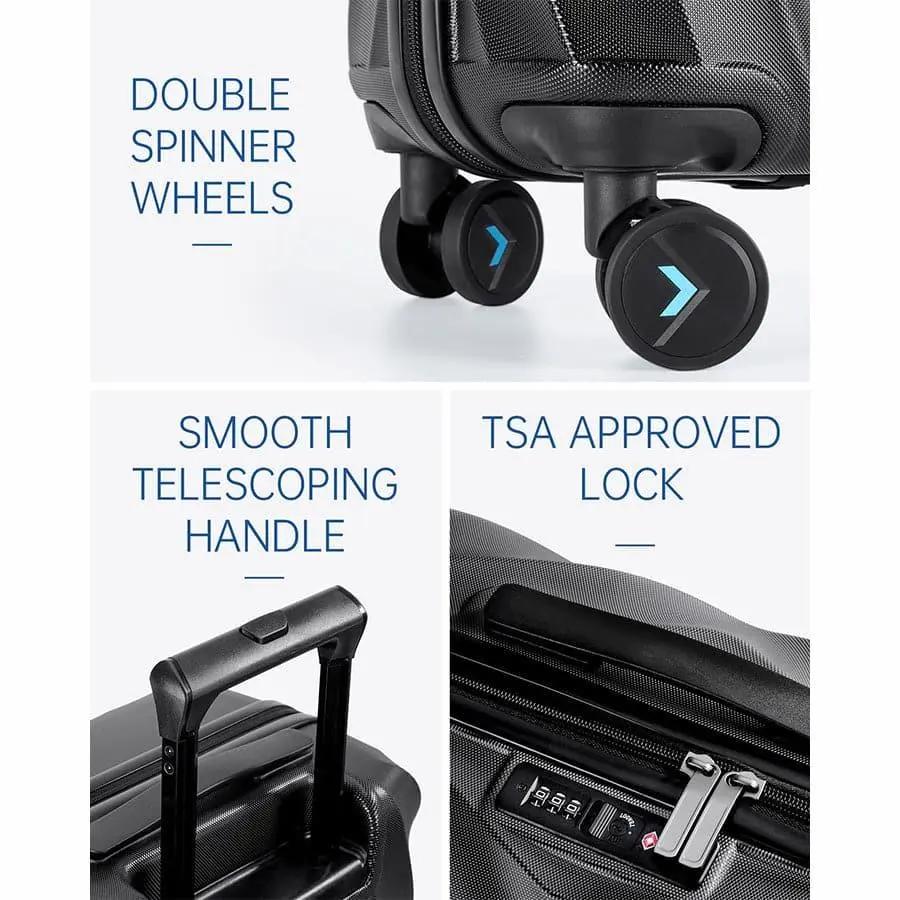 Globetrotter 20" Hardside Rolling Carry-on Stylish Suitcase