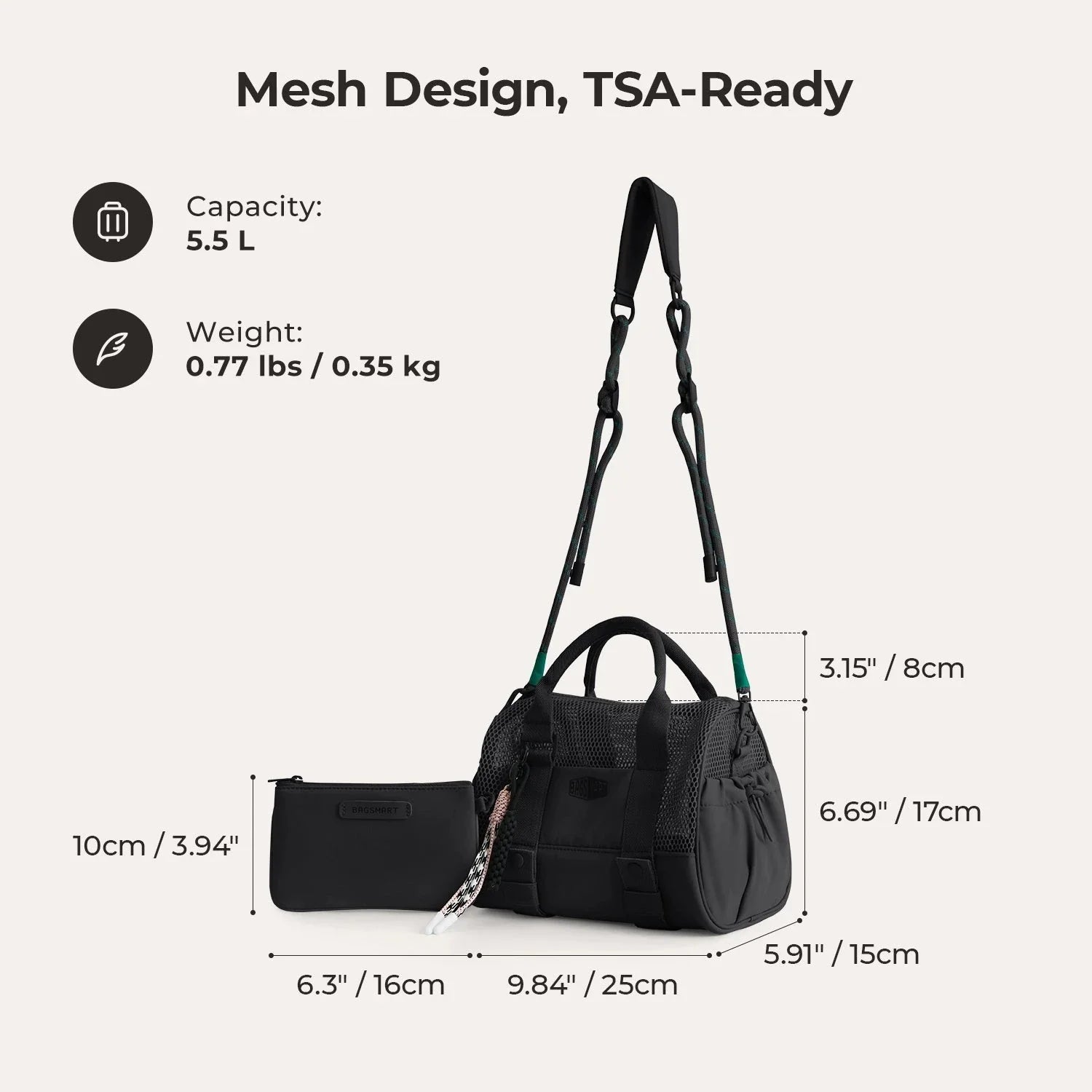 REIKI 5.5L Mesh Mini Duffle